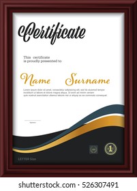 certificate template,letter size diploma, vector illustration