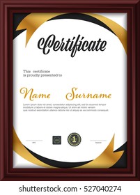 certificate template,letter size diploma, vector illustration