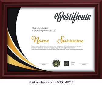 certificate template,letter size diploma, vector illustration