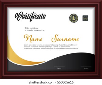 certificate template,letter size diploma, vector illustration