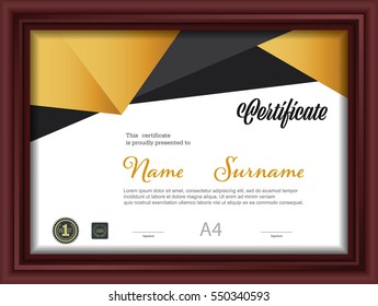 certificate template,letter size diploma, vector illustration