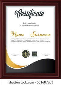 certificate template,letter size diploma, vector illustration