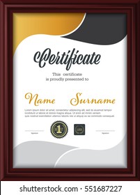 certificate template,letter size diploma, vector illustration