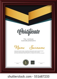 certificate template,letter size diploma, vector illustration