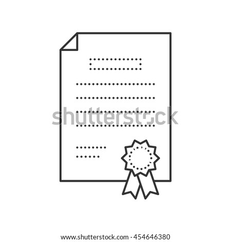 Certificate thi line icon. Diploma vector illustration