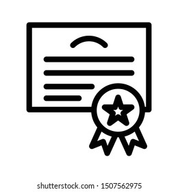 certificate thin line vector icon