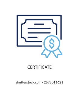 Certificate thin line vector icons.