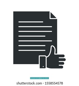 Certificate with thumb icon vector illustration logo template for many purpose. Isolated on white background.