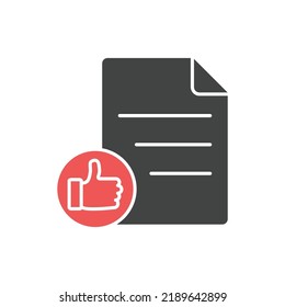 Certificate with thumb icons  symbol vector elements for infographic web