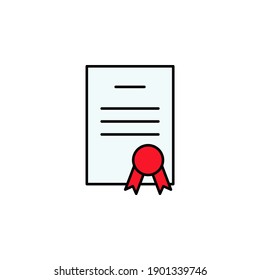 Certificate USA outline icon. Signs and symbols can be used for web, logo, mobile app, UI, UX