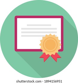 certificate vector colour flat icon