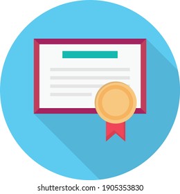 certificate vector colour flat icon