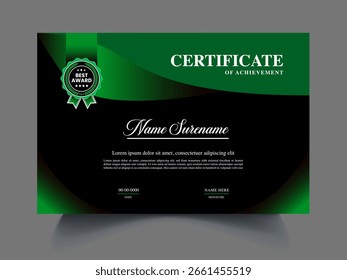 modelo de conceito de design de vetor de certificado