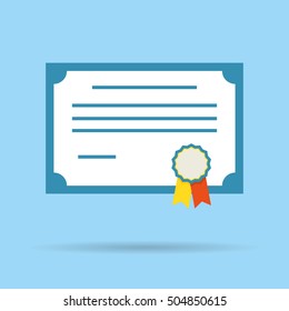 certificate vector diploma illustration icon
