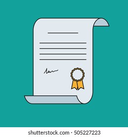 Certificate vector diploma illustration icon