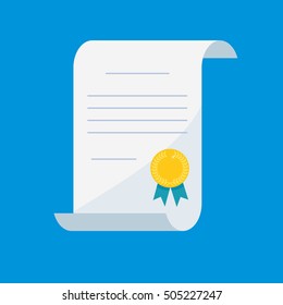 Certificate vector diploma illustration icon