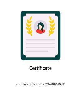 Certificate vector Flat Icon Design illustration. Symbol on White background EPS 10 File 