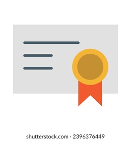 Certificate Vector Flat Icon For Personal And Commercial Use.
