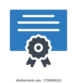 certificate vector  glyph color icon 