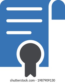 certificate vector glyph color icon
