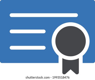 icono de color de glifo vectorial de certificado