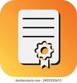 Certificate Vector Glyph Gradient Background Icon For Personal And Commercial Use.
