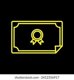 certificate vector graphic design yellow line icon. world education day