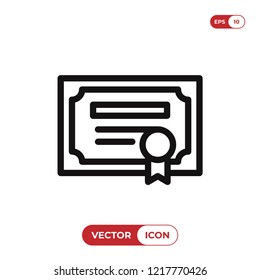 Certificate vector icon
