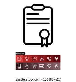 Certificate vector icon