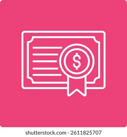 Certificate vector icon. Can be used for printing, mobile and web applications.