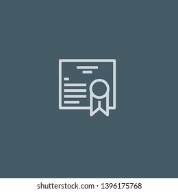 Certificate vector icon. Certificate concept stroke symbol design. Thin graphic elements vector illustration, outline pattern for your web site design, logo, UI. EPS 10.