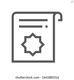 Certificate vector icon design, 48X48 pixel perfect and editable stroke.