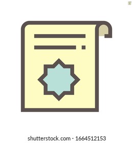 Certificate vector icon design, 48X48 pixel perfect and editable stroke.