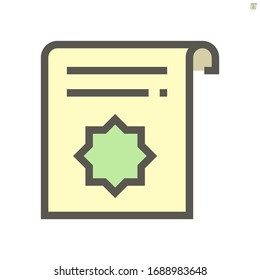 Diseño de icono vectorial de certificado, trazo perfecto y editable de 48X48 píxeles.