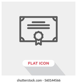 Certificate vector icon, diploma symbol. Modern, simple flat vector illustration for web site or mobile app