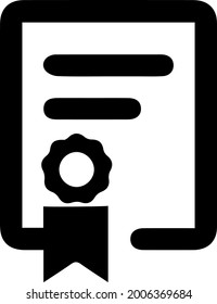 Certificate vector icon eps 10. Diploma simple isolated sign symbol. Certificate pictogram.