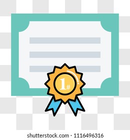 Certificate vector icon, flat design style