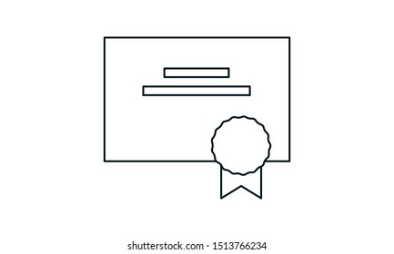 Certificate vector icon. High quality logo for web site design and mobile apps. Vector illustration on a white background.