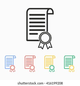 Certificate   vector icon. Illustration isolated on white  background for graphic and web design.