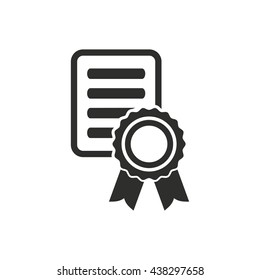 Certificate vector icon. Illustration isolated on white background for graphic and web design.