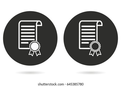 Certificate vector icon. Illustration isolated for graphic and web design.