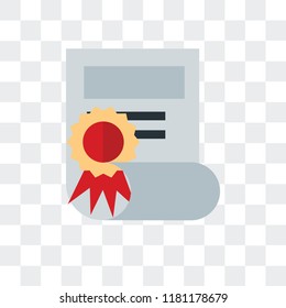 Certificate vector icon isolated on transparent background, Certificate logo concept