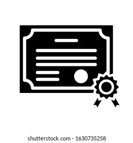 Certificate vector icon. License badge illustration sign or symbol.