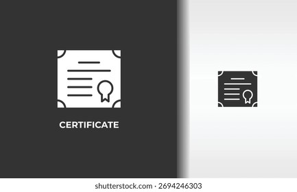 Ilustración aislada del símbolo del Vector, del icono o del logotipo del certificado