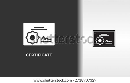 Certificate Vector, Icon Or Logo Sign Isolated Symbol Illustration