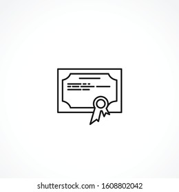 certificate vector icon on white background