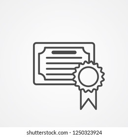 certificate vector icon sign symbol