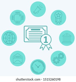 Certificate vector icon sign symbol