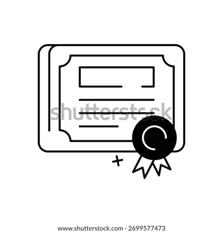 Certificate vector icon stock illustration