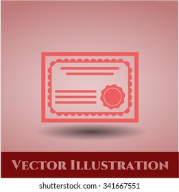 Certificate vector icon or symbol